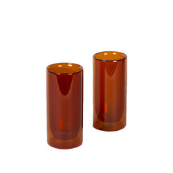 Yield Double Wall 16oz Glasses Set, Amber