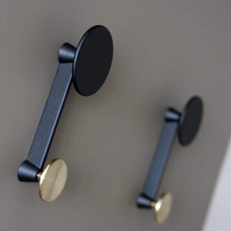 Afteroom Coat Hanger, Small, Black/Brass-Hardware& - Hooks-Audo-vancouver special