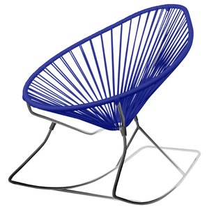 Acapulco Rocking Chair, Blue Cord/Black Frame