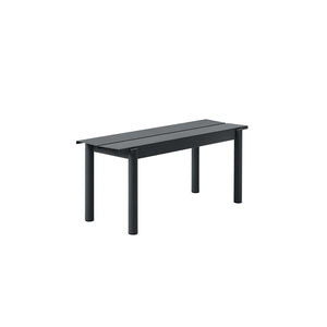 Linear Steel Bench, Black 110cm