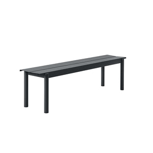 Linear Steel Bench, Black 170cm