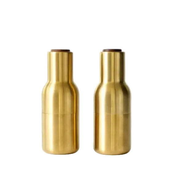 Bottle Grinder, Brushed Brass with Walnut Lid (2 Pack)-Kitchen/Dishes-Audo-vancouver special