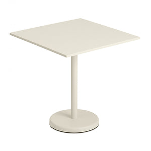 Linear Steel Square Cafe Table, Off White