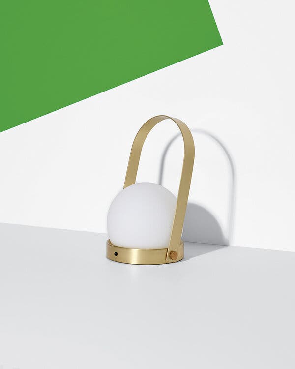 Carrie LED Lamp, Brushed Brass-Lighting-Audo-vancouver special