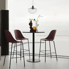 Harbour Stool, Counter Height in Black Steel, Seat of Polypropylene in Black, 65 cm-Stools-Audo-vancouver special