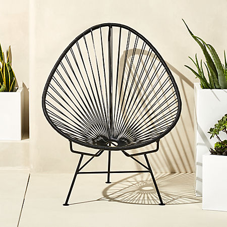 Acapulco Chair, Black Cord/Black Frame