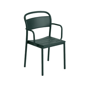 Linear Steel Arm Chairs,  Dark Green