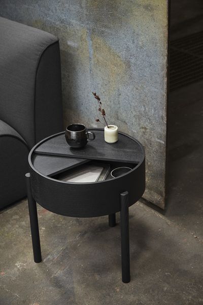 Arc Coffee Table, 66cm, Black Painted Ash