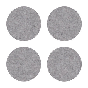 Felt coaster round, 10cm, hellgrau light grey