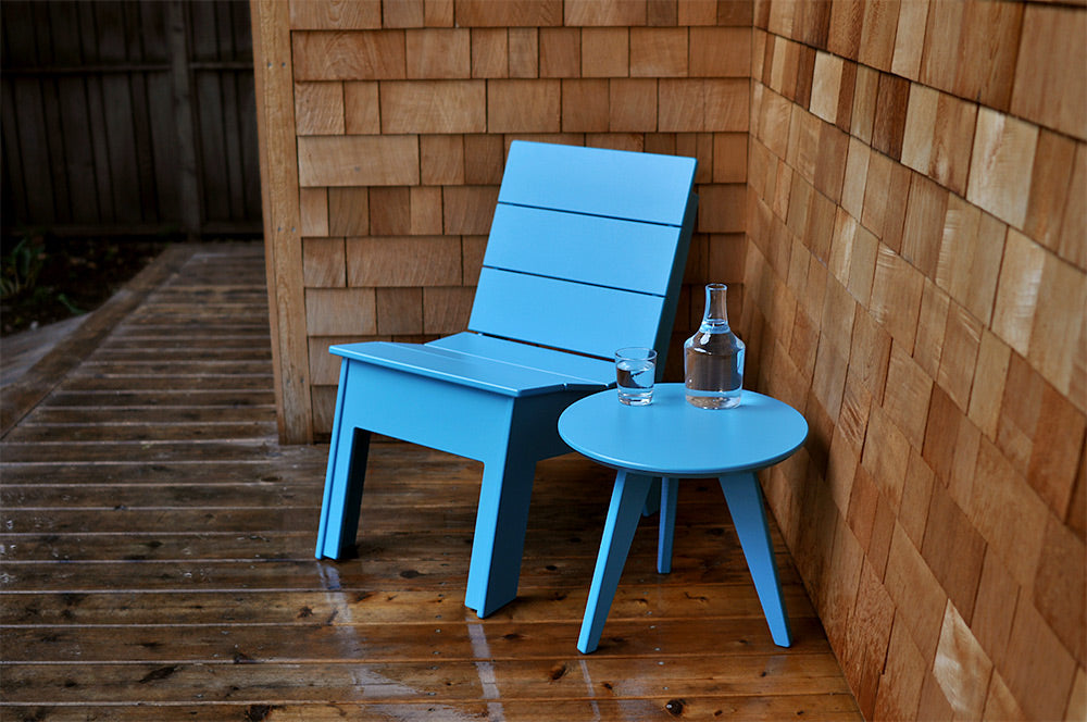 Satellite End Table, Round, 18” Sky Blue