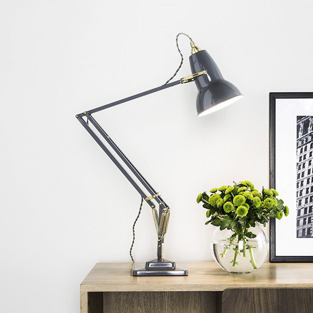 Original 1227 Brass Desk Lamp, Elephant Grey