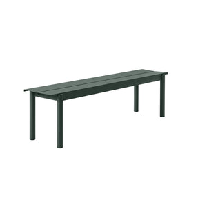 Linear Steel Bench, Dark Green 170cm