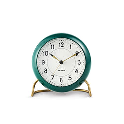 Arne Jacobsen Station Table Alarm Clock Green/White