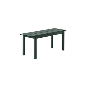 Linear Steel Bench, Dark Green 110cm