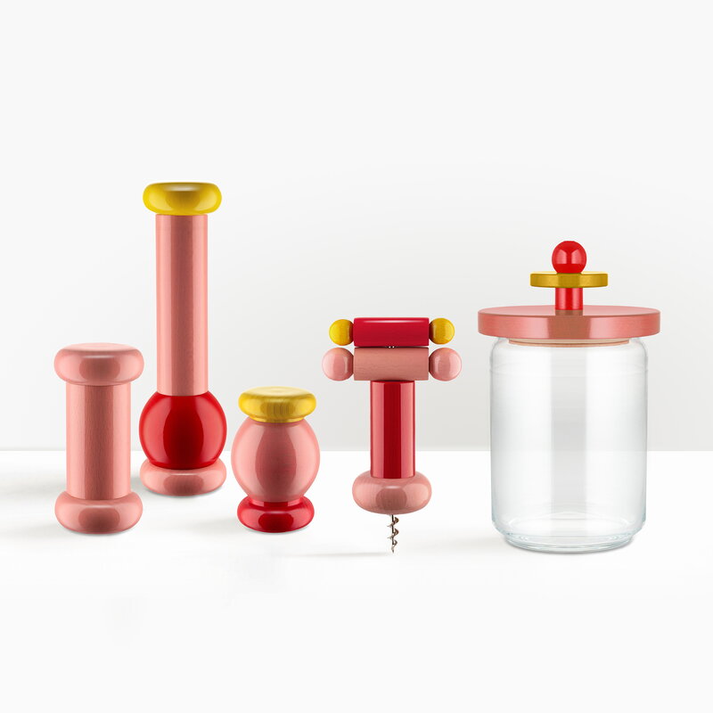 Twergi Tall Wood Pepper Mill, Pink