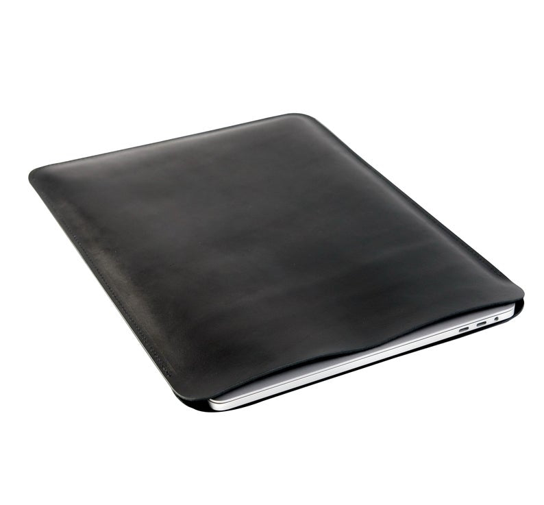 Leather Laptop Case, Mac 15", Black