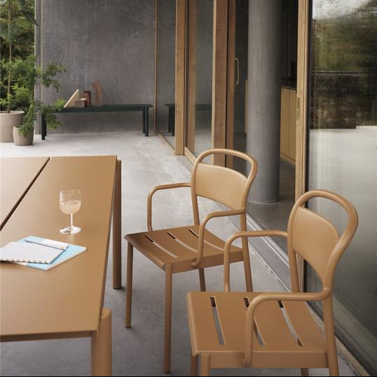 Linear Steel Arm Chairs, Black