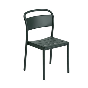 Linear Steel Side Chairs, Dark Green