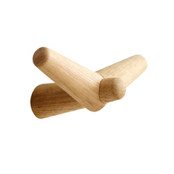 Tail Wing Hook (Medium), White Pigmented Lacquered Solid Oak