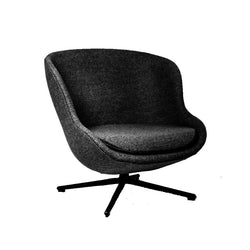 Hyg Lounge Chair Low Swivel & Tilt, Black Alu base. Seat: Medium Grey Synergy