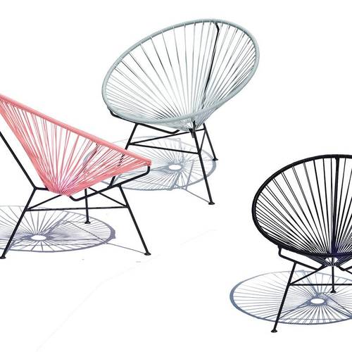 Condesa Chair, Light Purple cord/White Frame