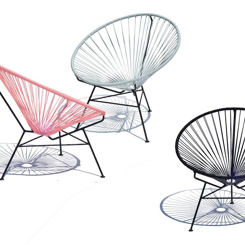 Condesa Chair, Sea Foam Cord/White Frame