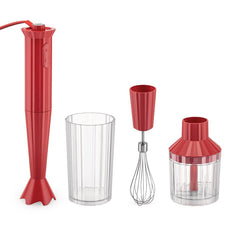 Plisse Hand Mixer Set, Red