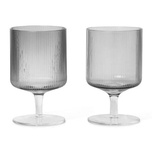 Ripple Wine Glass, Smoked (Set of 2)