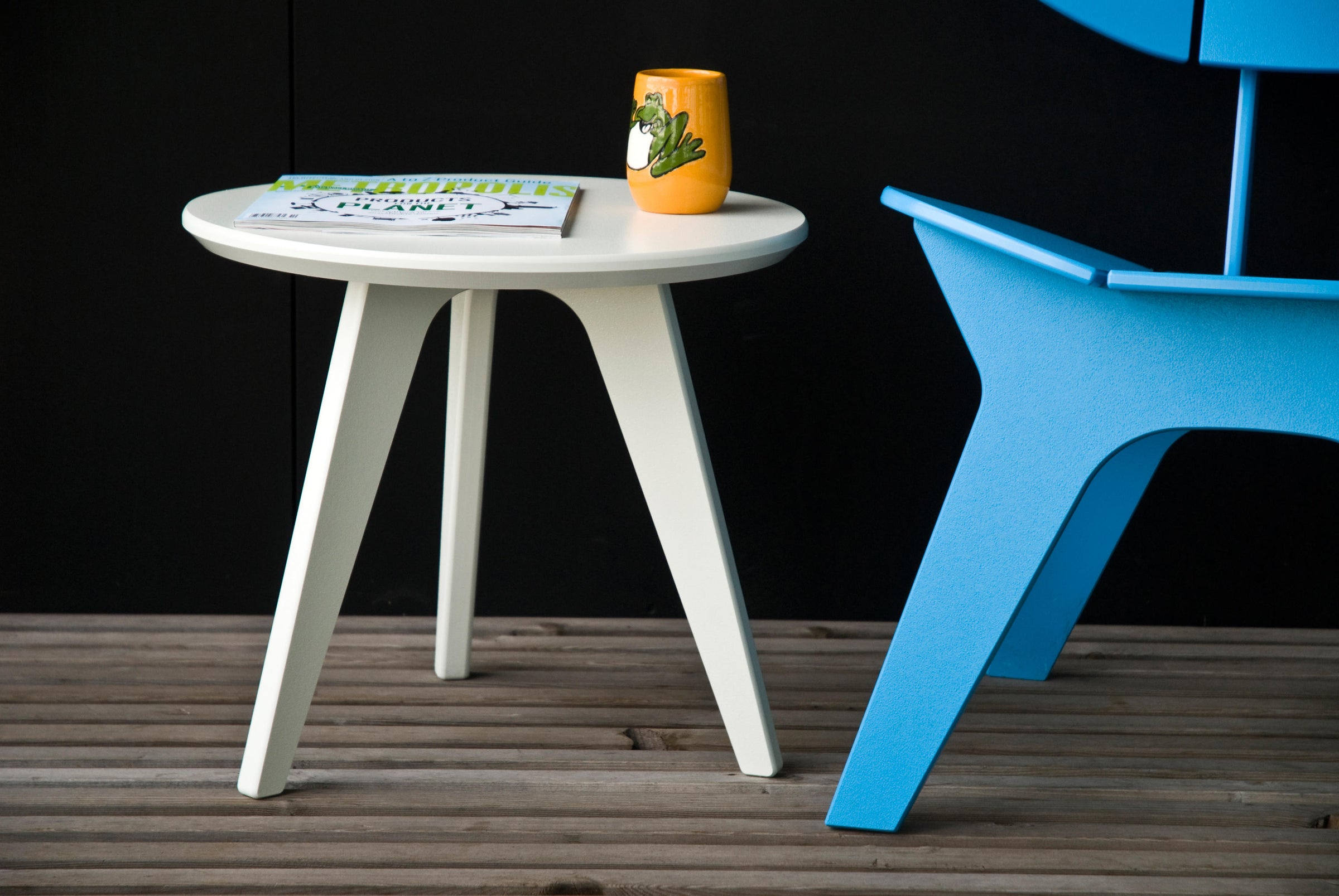 Satellite End Table, Round, 18” Sky Blue