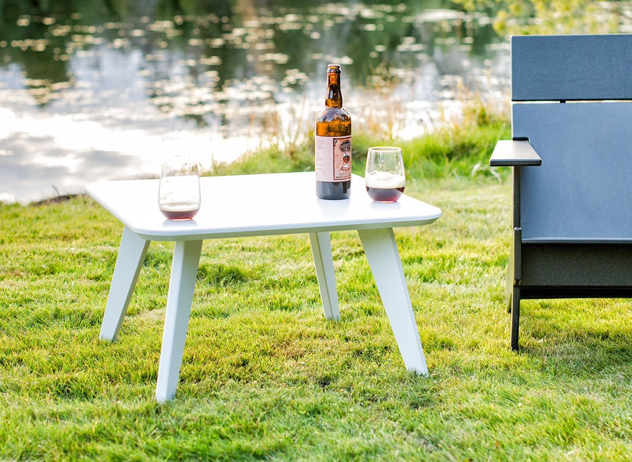 Satellite End Table, Round 26", Cloud White