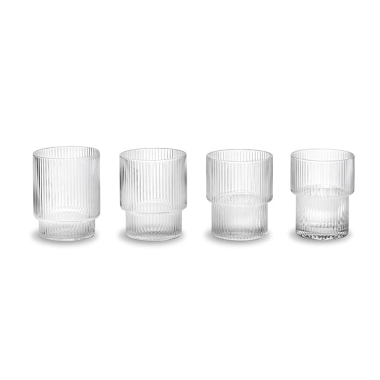 Ripple Glasses, Small, Clear, Set of 4