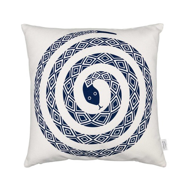 Graphic Print Pillows Snake, Ultramarine
