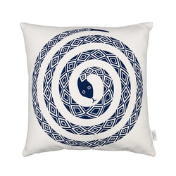 Graphic Print Pillows Snake, Ultramarine