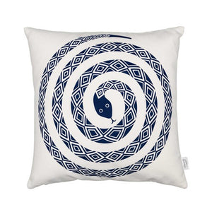 Graphic Print Pillows Snake, Ultramarine