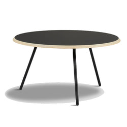 Soround Coffee Table, Black Top/Wood edge, 75cm W x 40cm H