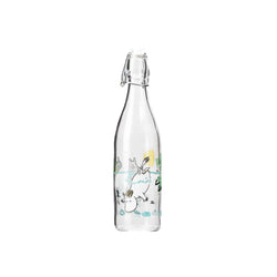 moomin glass bottle, fun in the water