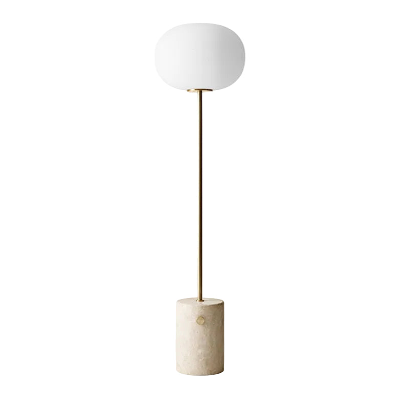JWDA Floor Lamp, Travertine/Brushed Brass-Lighting-Audo-vancouver special