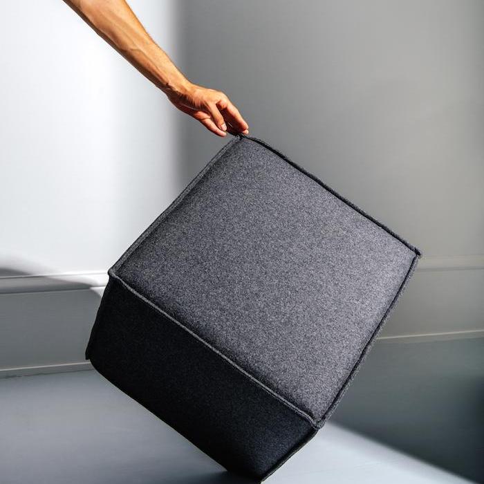SPACE Pouf, 623 medium grey felt