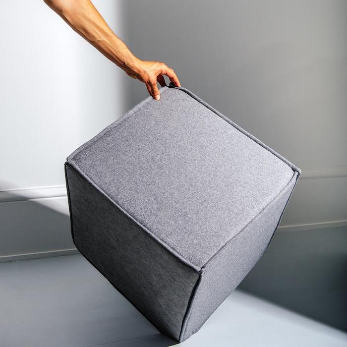 SPACE Pouf, 620 light grey,  Felt