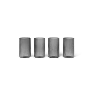 Ripple Verrines Glasses, Smoked, Set/4