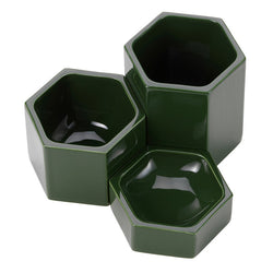 Hexagonal Containers, Dark Green, Set/3